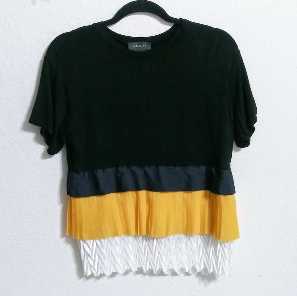 Black Gracia Brand Ruffle Tiered Top